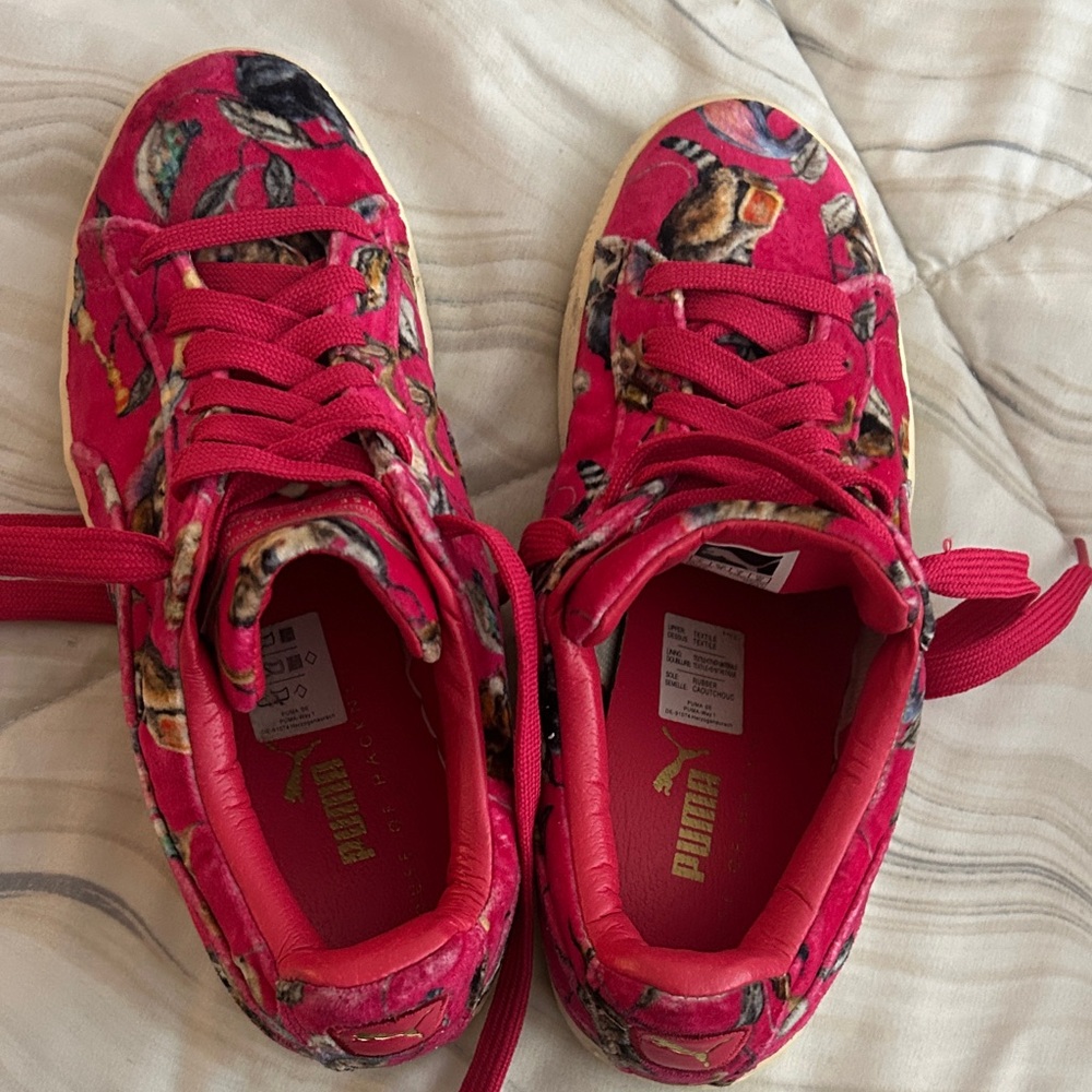 Puma Red Patterned Sneakers - Picture 3 of 6